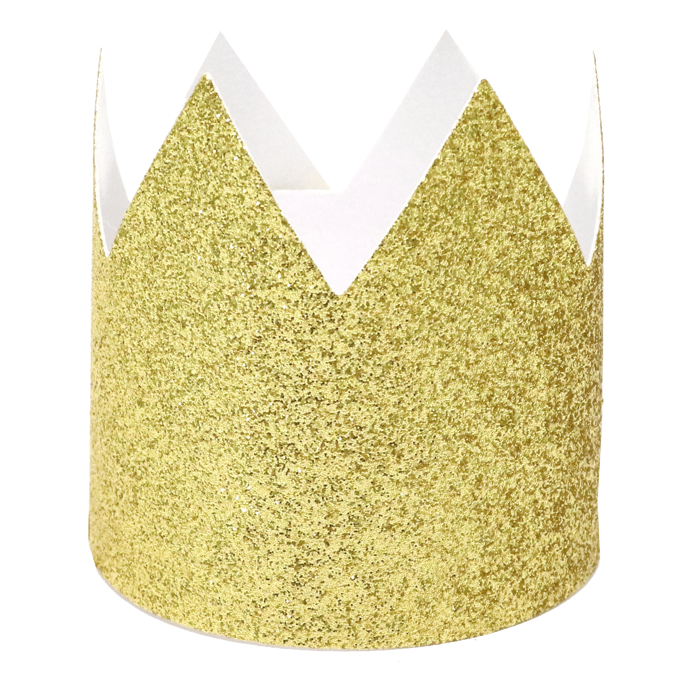 Gold glitter PU leather crown party hat with "S6" label, featuring a shiny, festive design for celebrations and events.